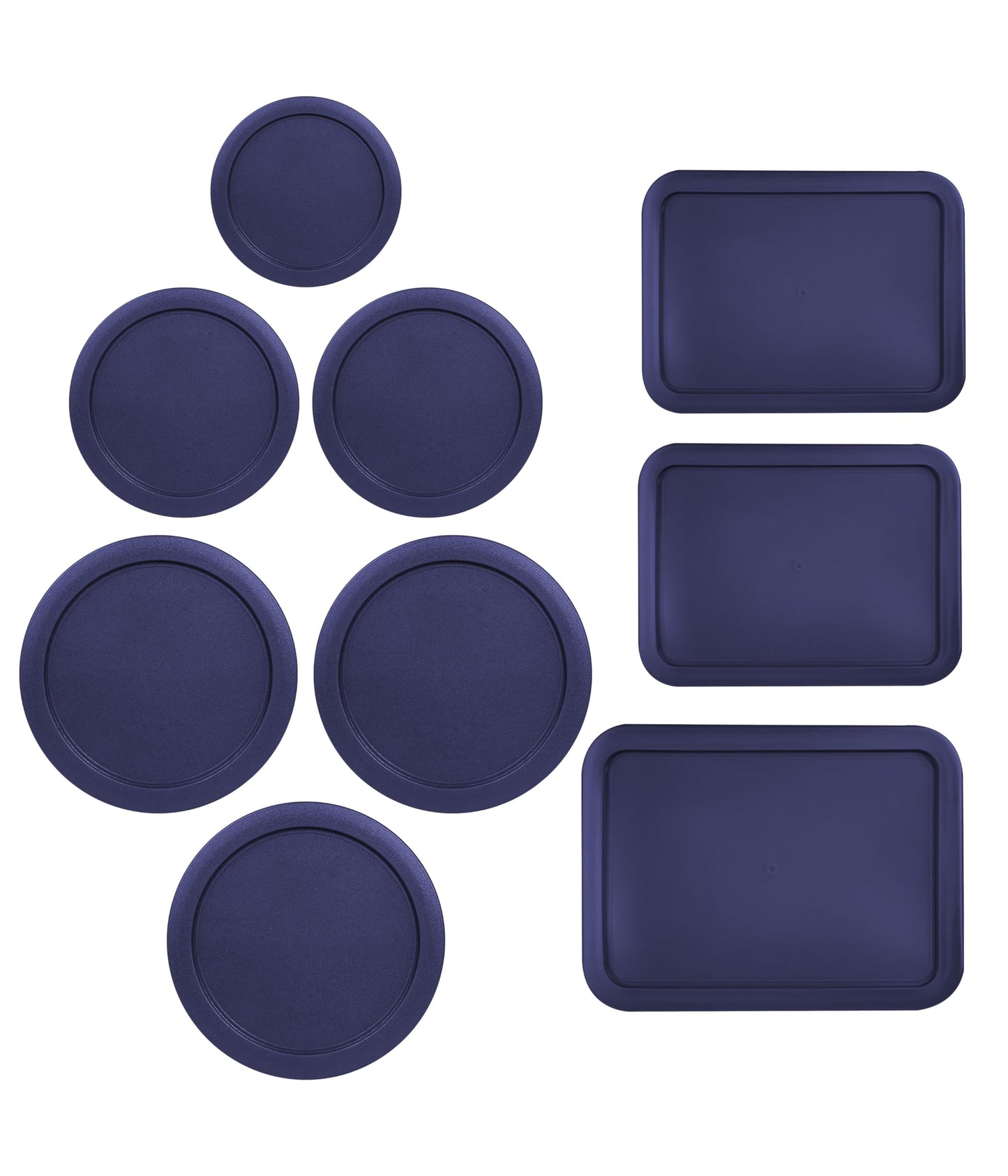 Replacement Lids for Pyrex Containers - 1-Cup, 2-Cup, 3-Cup, 4-Cup, 6-Cup, 7-Cup Blue and Red Round Rectangle
