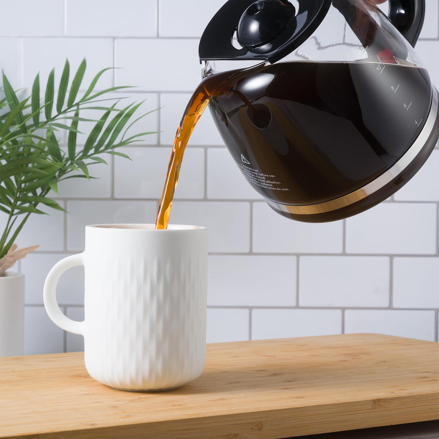 Replacement 12-Cup Glass Carafe for BLACK+DECKER Coffee Makers (2 Extra Lids)