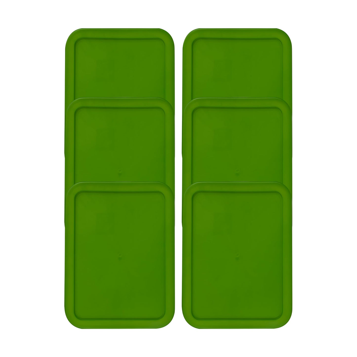 Replacement Lid for Pyrex Plastic Green Cover 6 Cup (6.75" x 8.75") Bowl Rectangle 7211-PC (6-Pack)