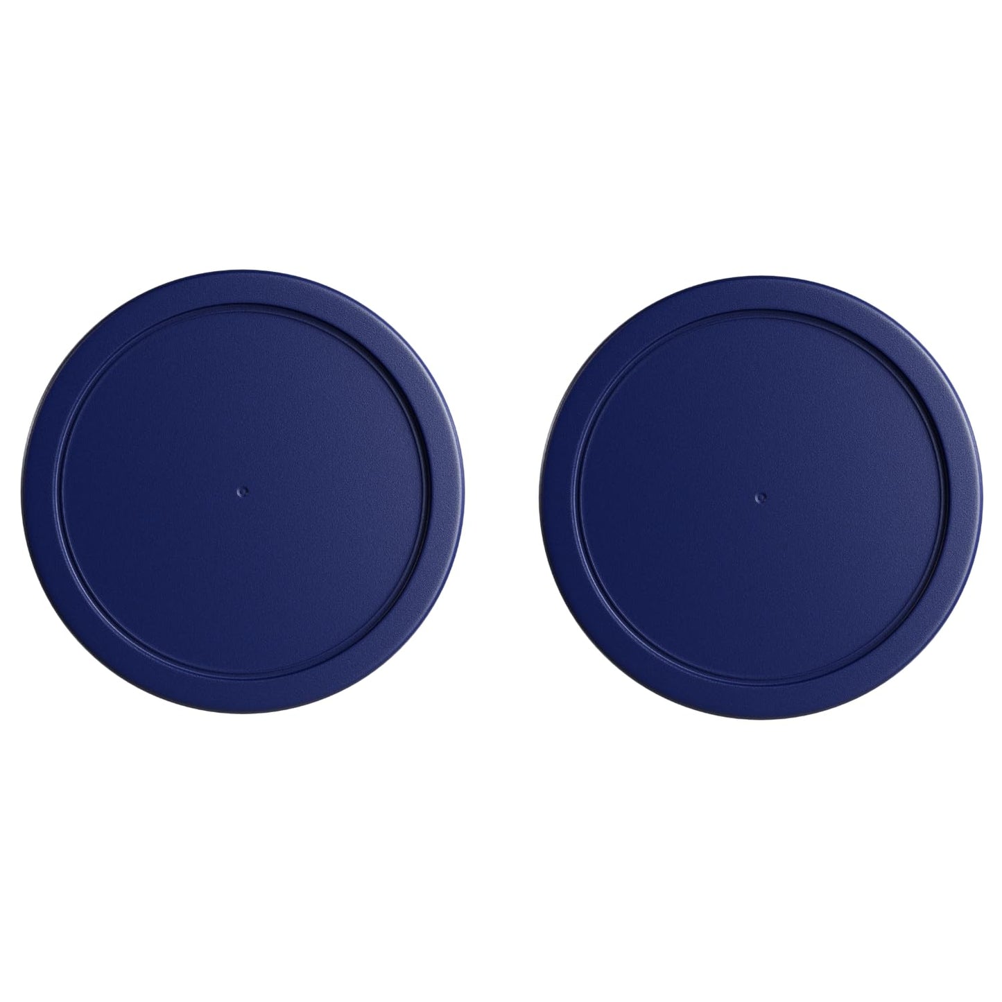 Replacement Lids for Pyrex 4-Cup (6-Inch Diameter) Round Glass Food Storage Container Covers (for 7201/7201-PC) - BPA-Free, Navy, 2-Pack