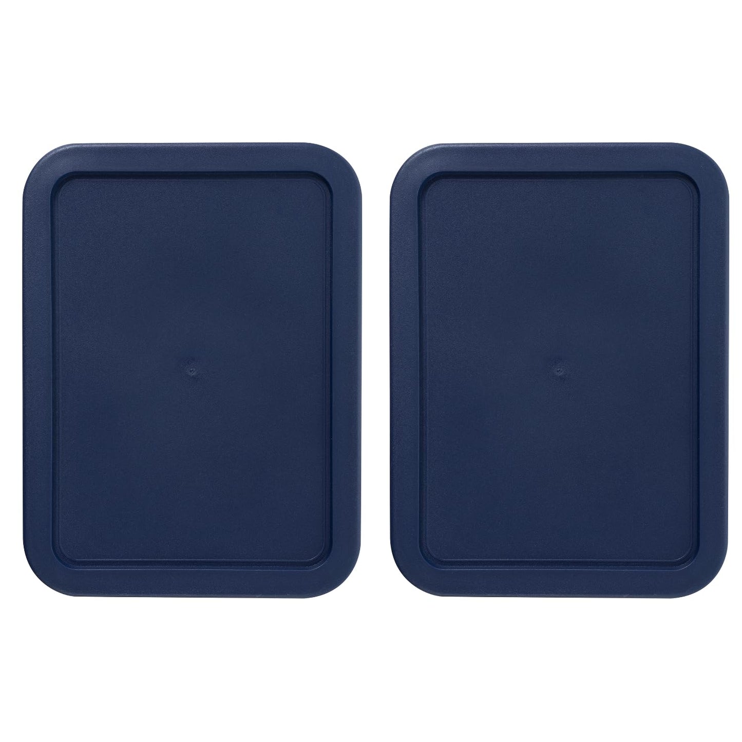 Replacement Lids for Pyrex 11-Cup (9.75 x 8-Inch) Rectangular Glass Food Storage Container Covers (for 7212/7212-PC) - BPA-Free, Navy, 2-Pack