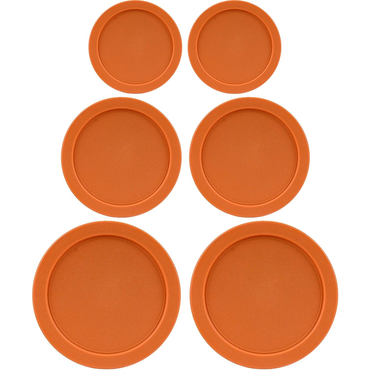 Replacement Lids for Pyrex Containers (2) 2-Cup (2) 4-Cup (2) 7-Cup (Orange)