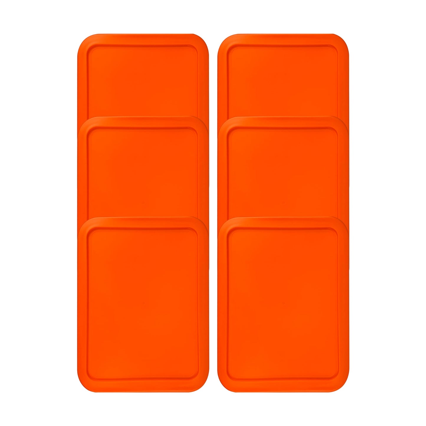 Replacement Lid for Pyrex Plastic Orange Cover 11 Cup (8" x 9.75") Bowl Rectangle 7212-PC (6-Pack)