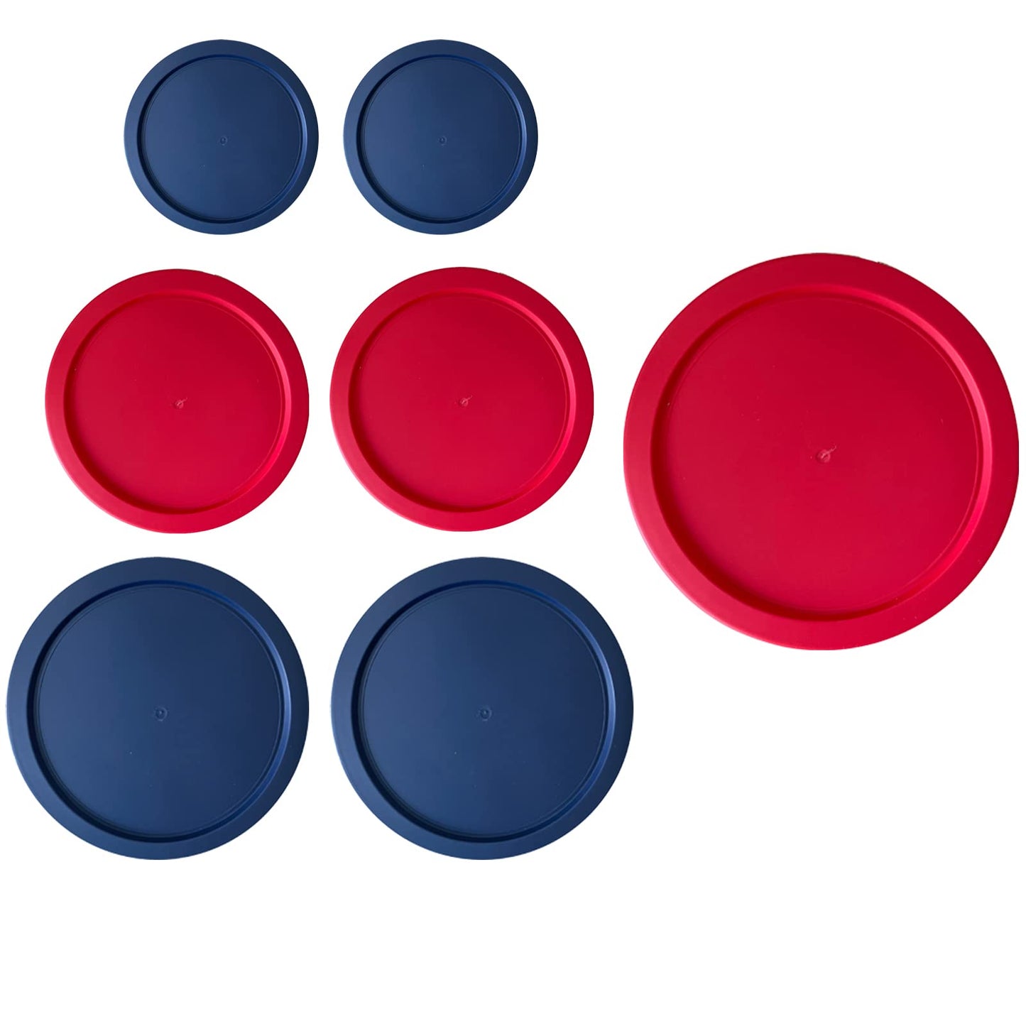 MRX Solutions Replacement Lids for Pyrex (2) 7202-PC 1 Cup Blue (2) 7200-PC 2 Cup Red (2) 7201-PC 4 Cup Blue (1) 7402-PC 6/7 Cup Red