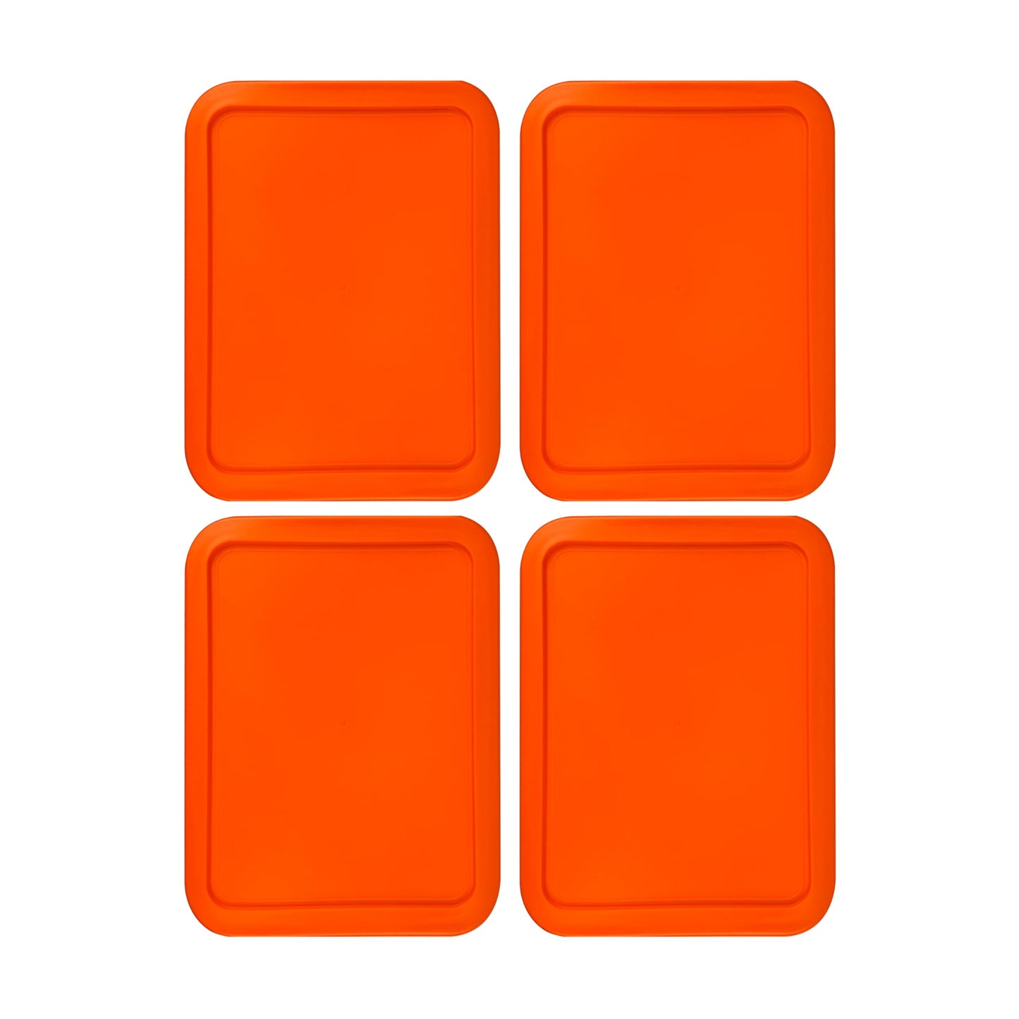 Replacement Lid for Pyrex Plastic Orange Cover 11 Cup (8" x 9.75") Bowl Rectangle 7212-PC (4-Pack)