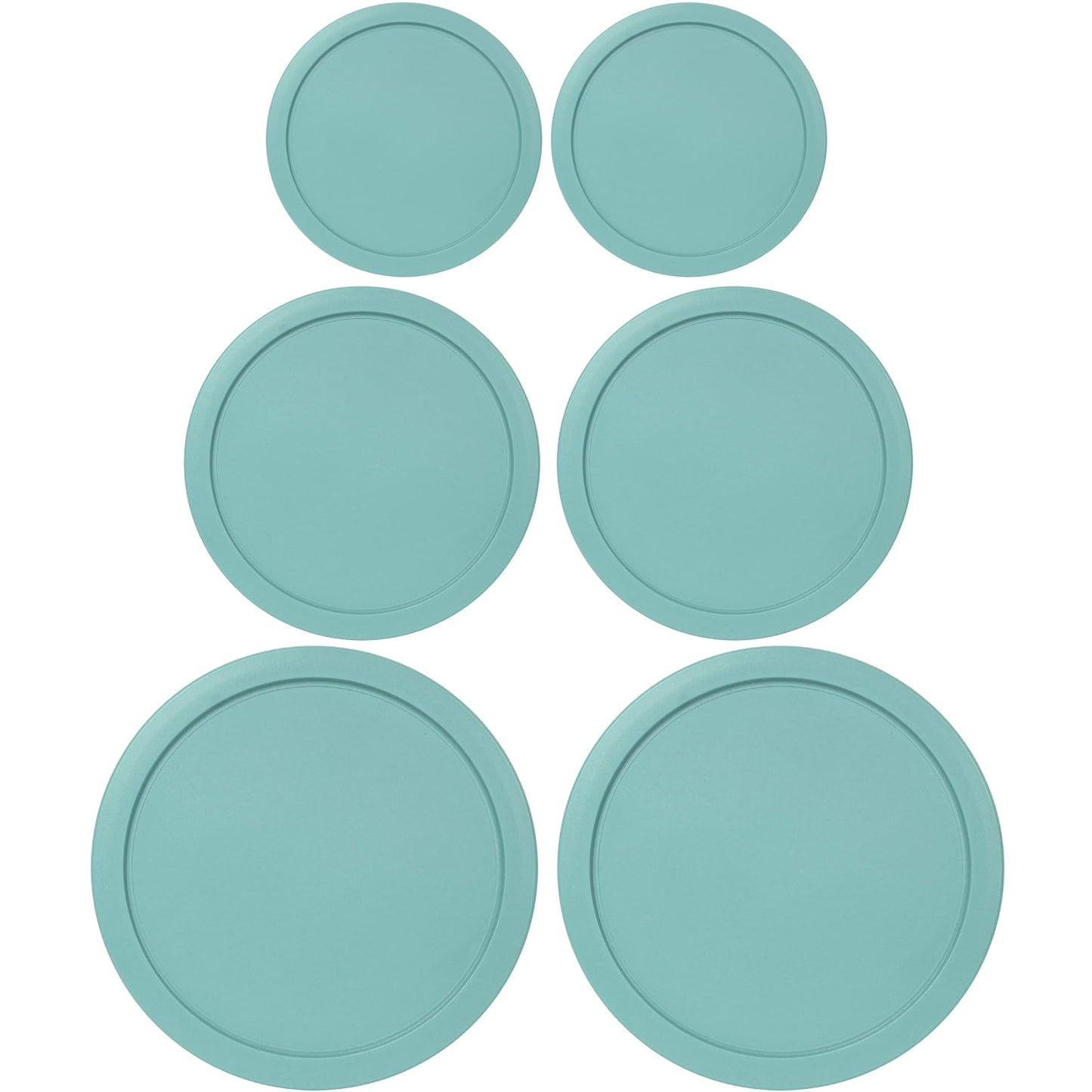 Replacement Lids for Pyrex Containers (2) 2-Cup (2) 4-Cup (2) 7-Cup (Turqoise)