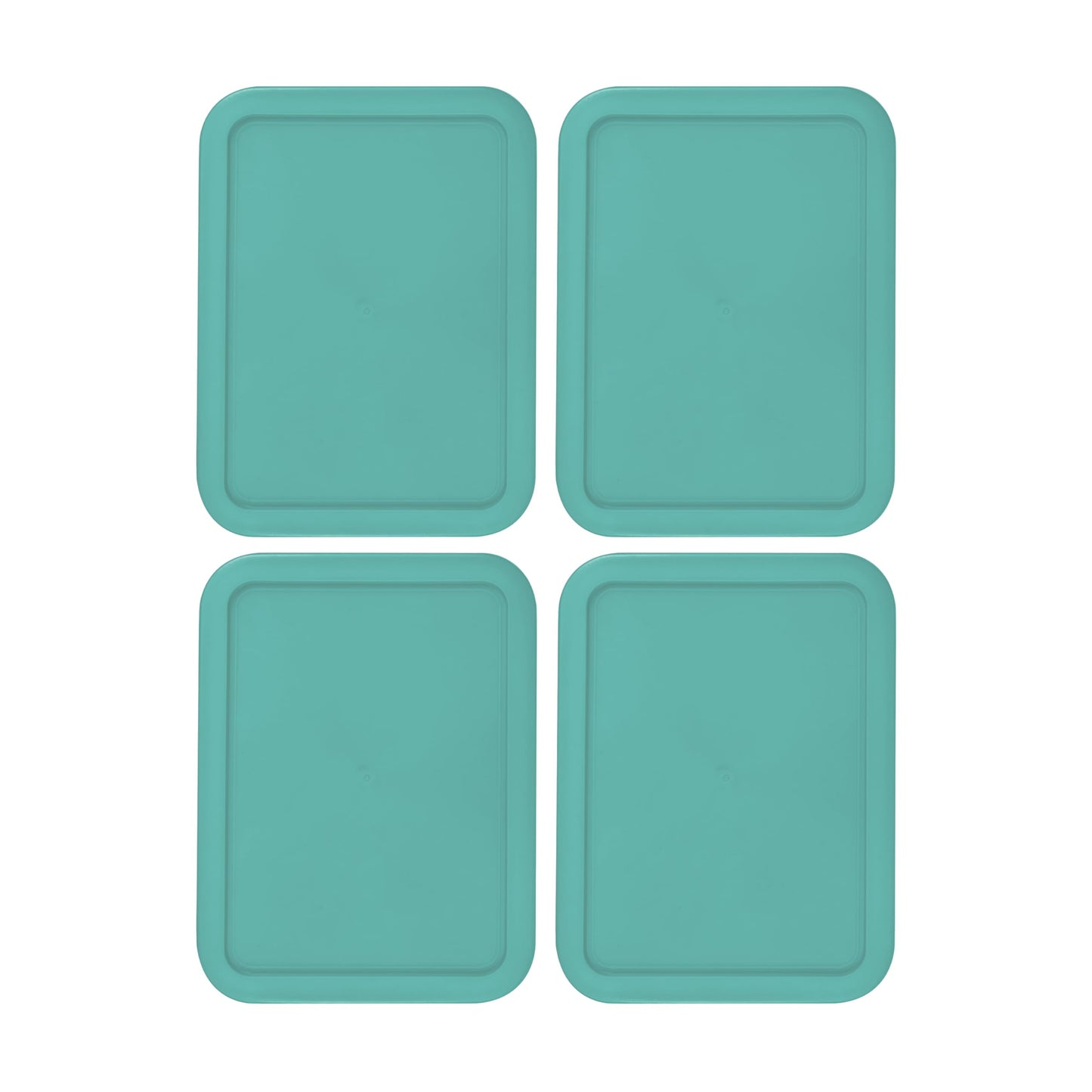 Replacement Lid for Pyrex Plastic Turqoise Cover 6 Cup (6.75" x 8.75") Bowl Rectangle 7211-PC (4-Pack)