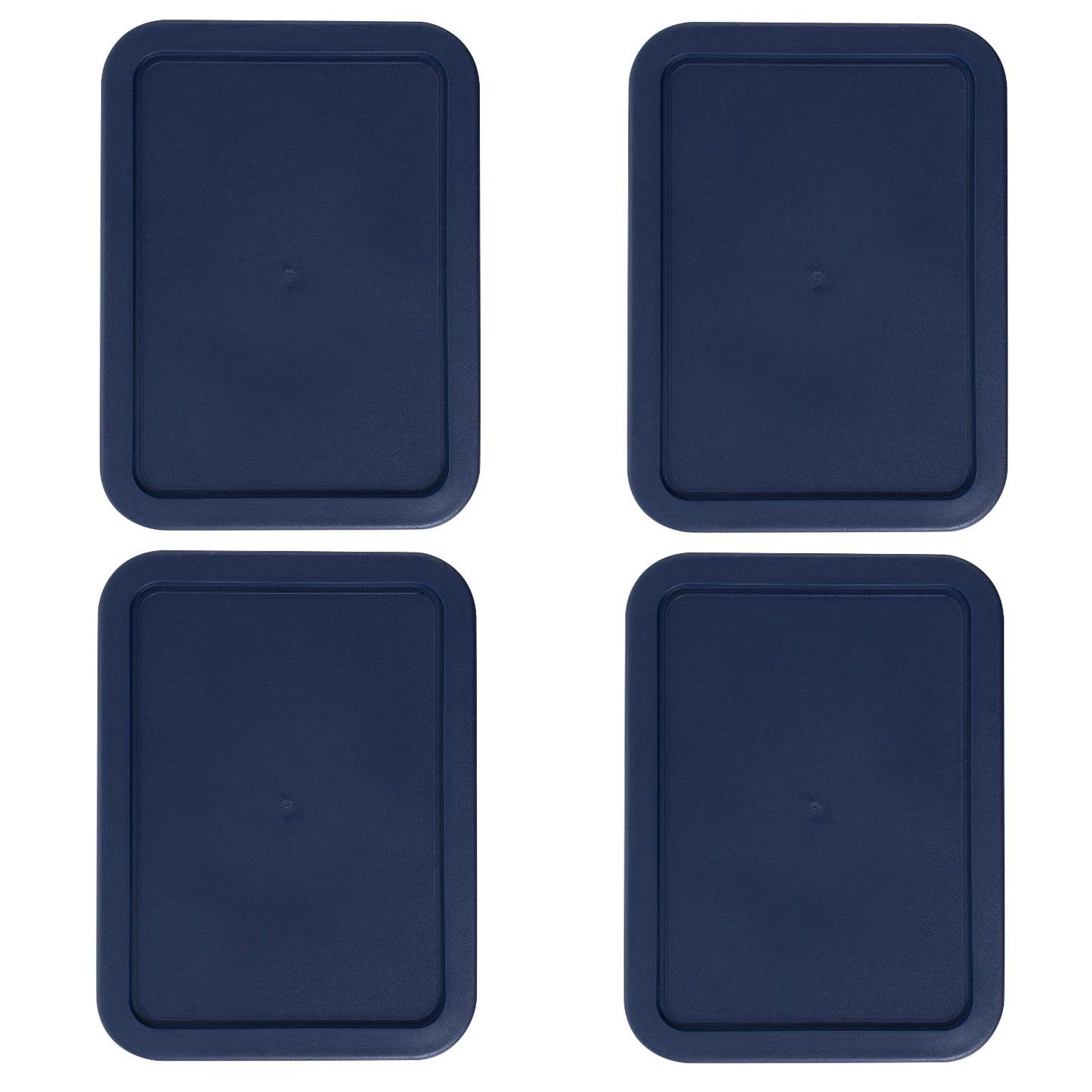 Replacement Lids for Pyrex 3-Cup (7.75 x 5.75-Inch) Rectangular Glass Food Storage Container Covers (for 7210/7210-PC) - BPA-Free, Navy, 4-Pack
