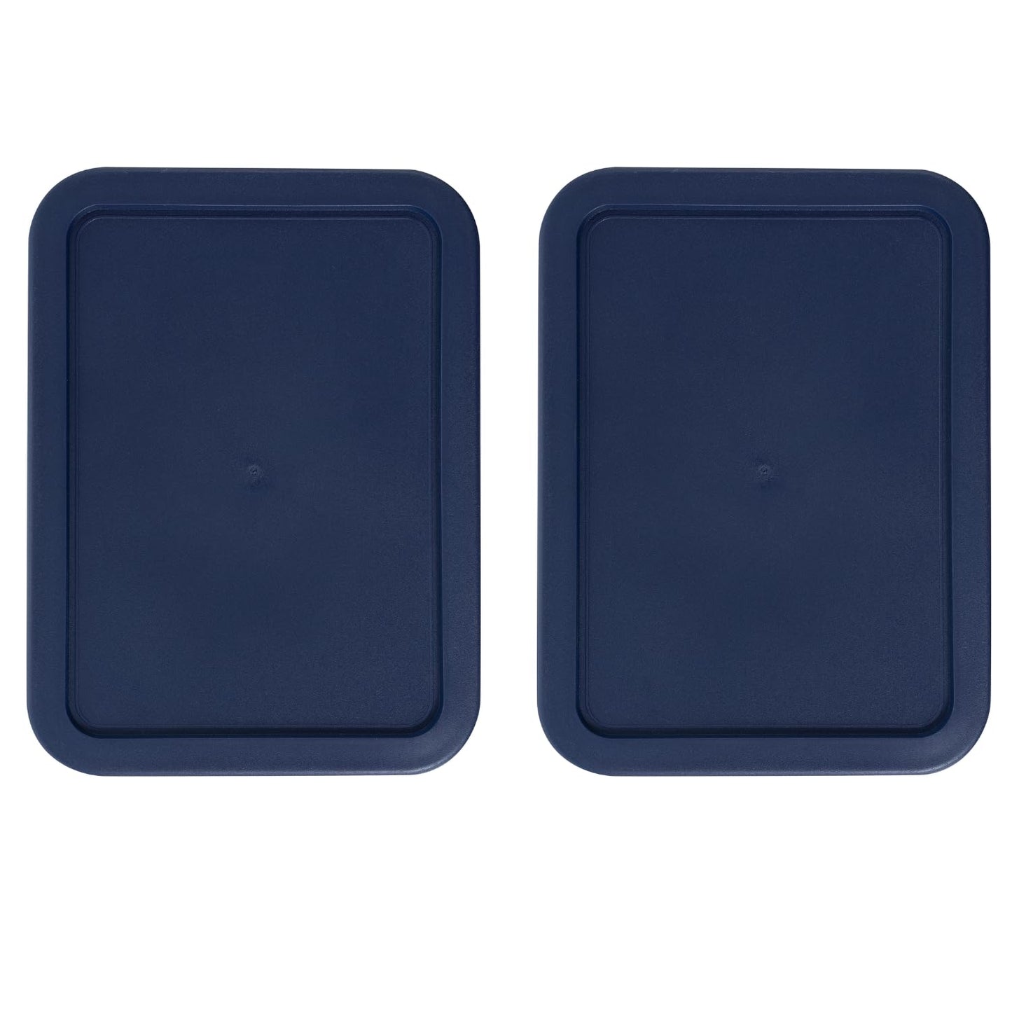 Replacement Lids for Pyrex 3-Cup (7.75 x 5.75-Inch) Rectangular Glass Food Storage Container Covers (for 7210/7210-PC) - BPA-Free, Navy, 2-Pack