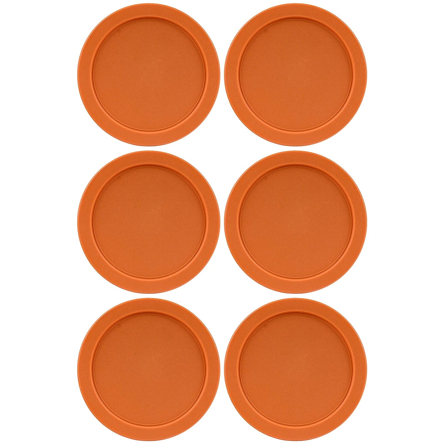 Replacement Lid for Pyrex 7.5" (7 Cup) Storage Plastic Cover Bowl 7402-PC Orange (6-Pack)