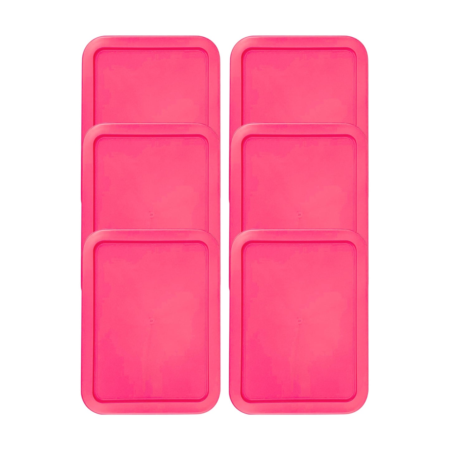 Replacement Lid for Pyrex Plastic Fuchsia Cover 6 Cup (6.75" x 8.75") Bowl Rectangle 7211-PC (6-Pack)