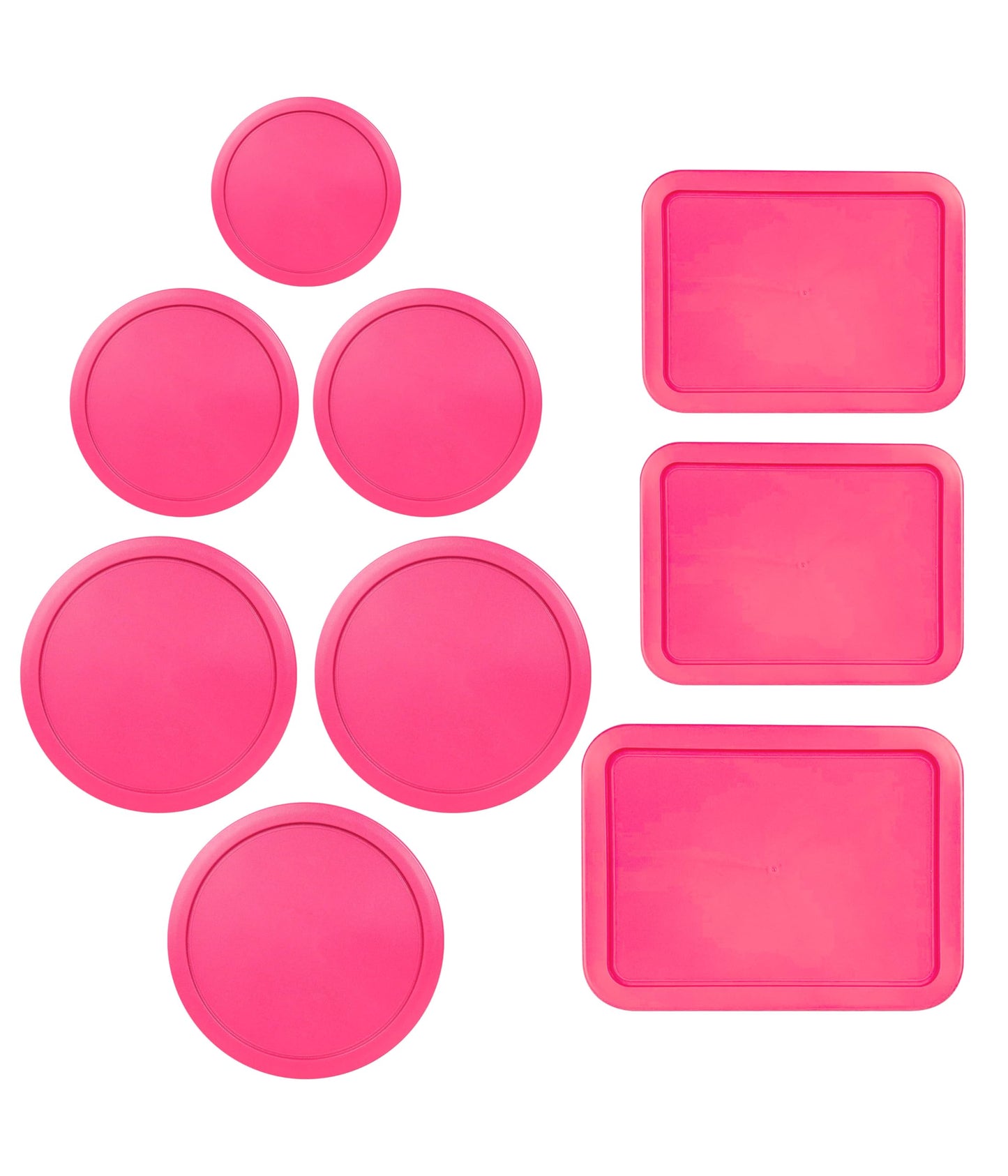 Replacement Lids for Pyrex Containers (1) 1-Cup (2) 2-Cup (2) 4-Cup (1) 7-Cup (2) 3-Cup (1) 6-Cup Round Rectangle (Fuchsia)