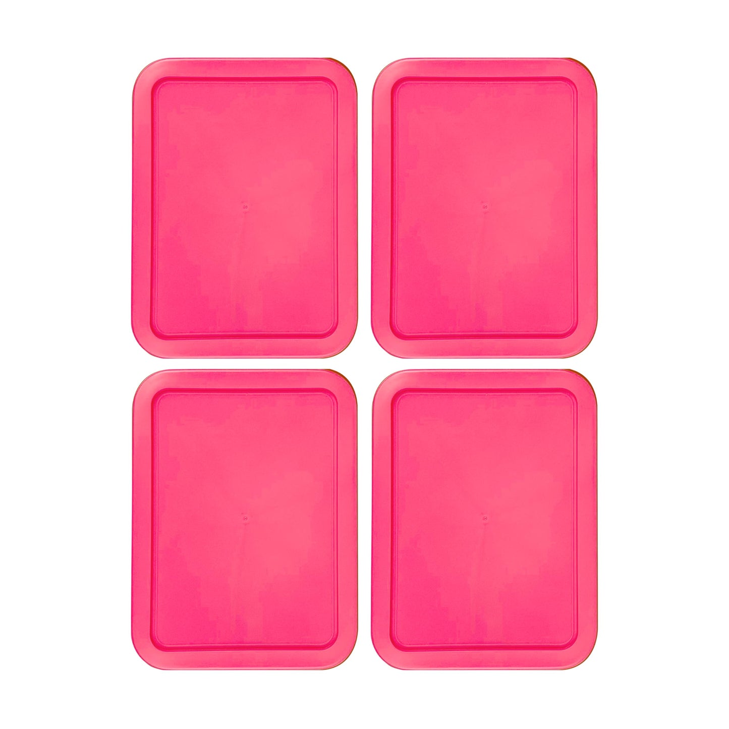 Replacement Lid for Pyrex Plastic Fuchsia Cover 6 Cup (6.75" x 8.75") Bowl Rectangle 7211-PC (4-Pack)