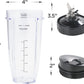 2 Replacement 24 oz Cups with Lid & Extractor Blade [7-FIN ONLY] for Ninja Blender (Auto iQ BN801 BL480-30 BL640-30 BL642-30 NN100-30 BL2012)
