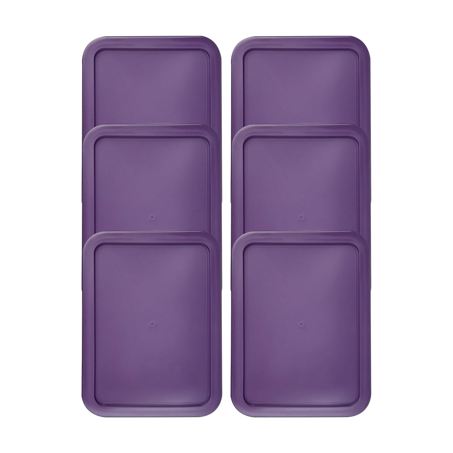 Replacement Lid for Pyrex Plastic Purple Cover 11 Cup (8" x 9.75") Bowl Rectangle 7212-PC (6-Pack)