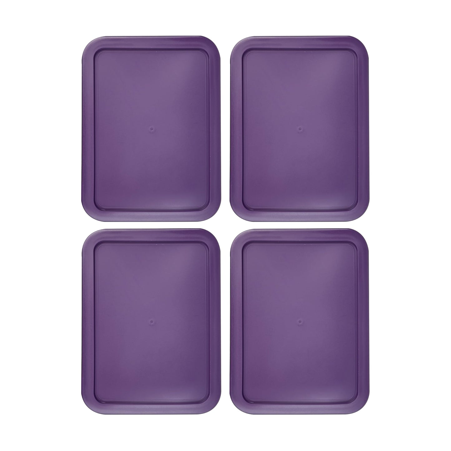 Replacement Lid for Pyrex Plastic Purple Cover 11 Cup (8" x 9.75") Bowl Rectangle 7212-PC (4-Pack)