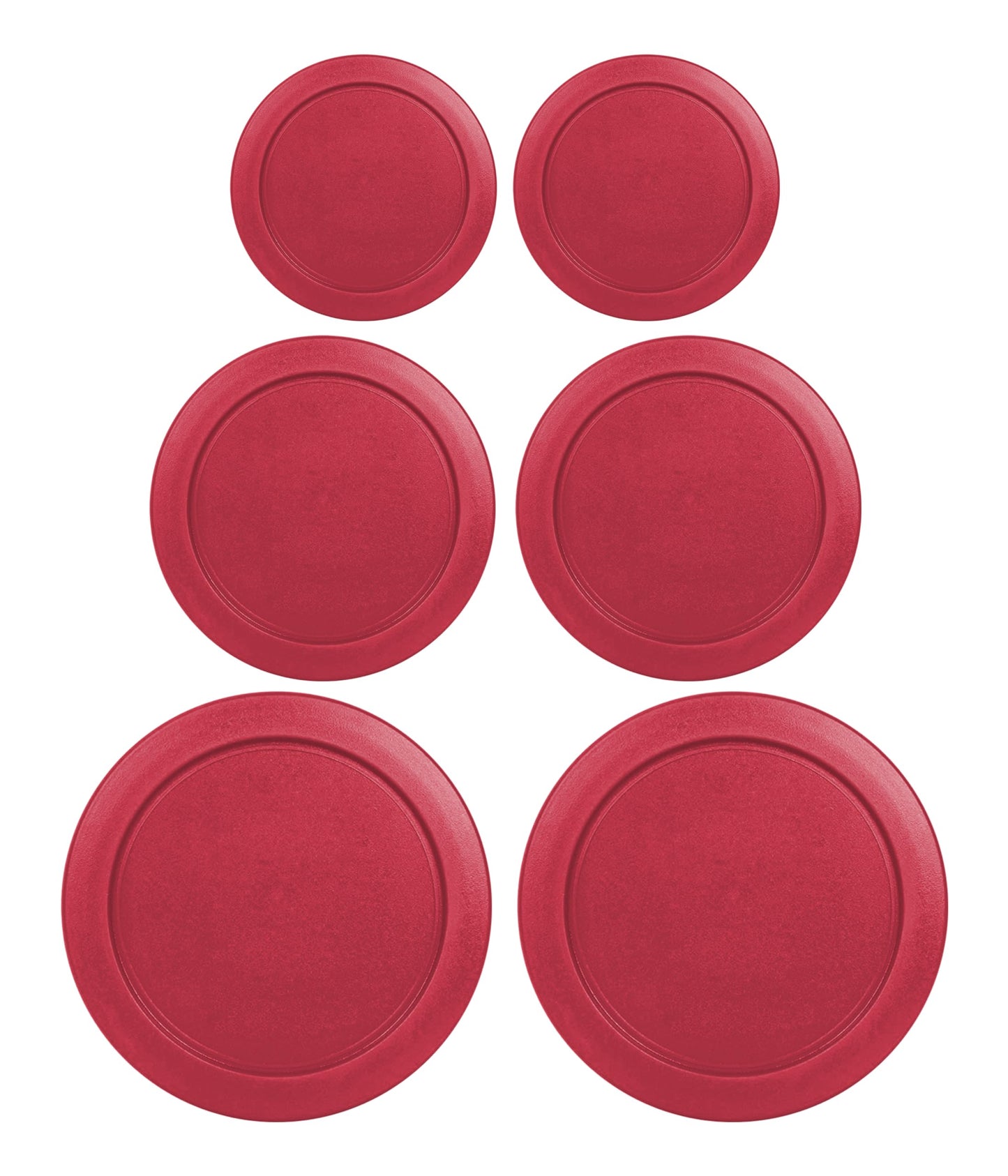 Replacement Lids for Pyrex Containers (2) 2-Cup (2) 4-Cup (2) 7-Cup (Red)