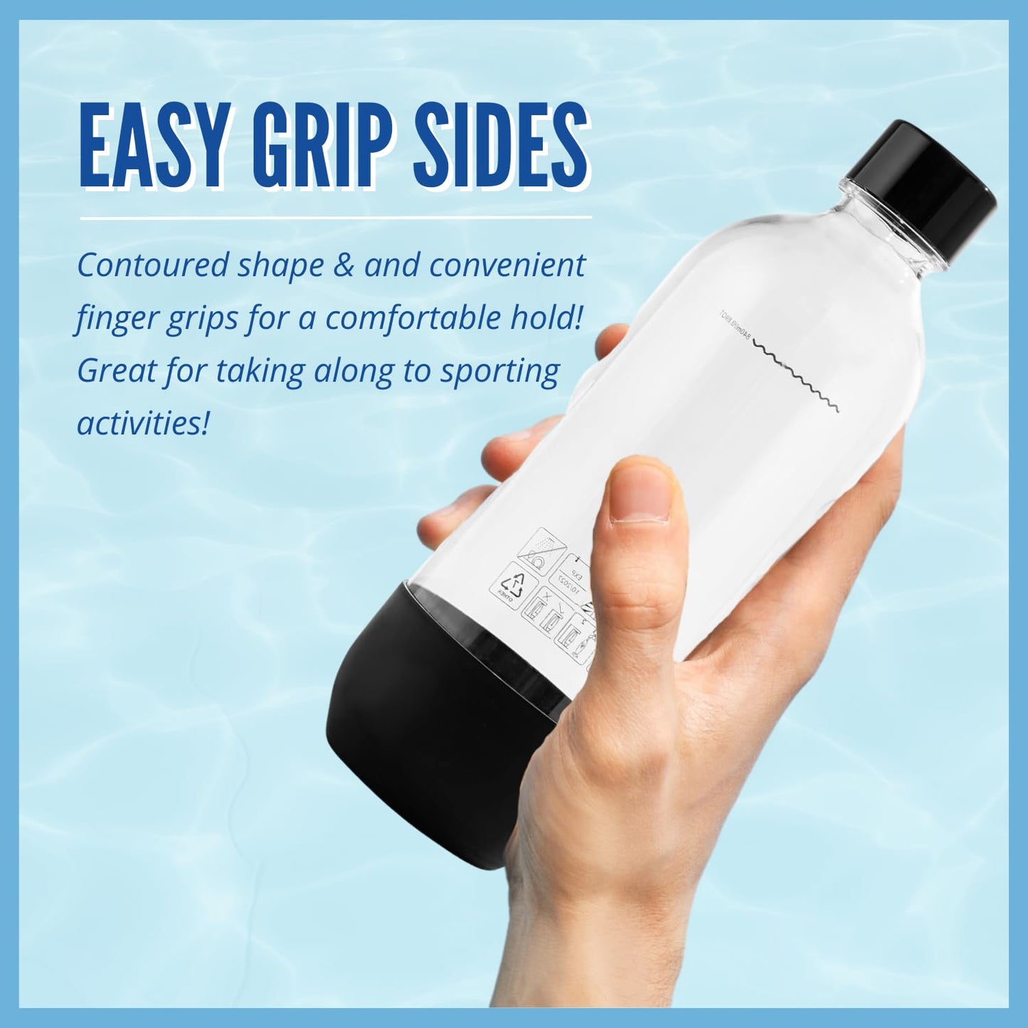 Replacement Bottle for sodastream Carbonating Sparkling Water Machine 1 Liter (2-Pack)