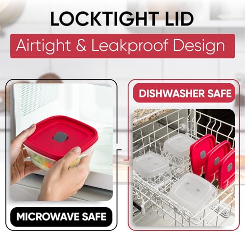 3/5/7 Cup Replacement Lids for Rubbermaid Food Storage Containers Steam Vent (10-Pack, Red)