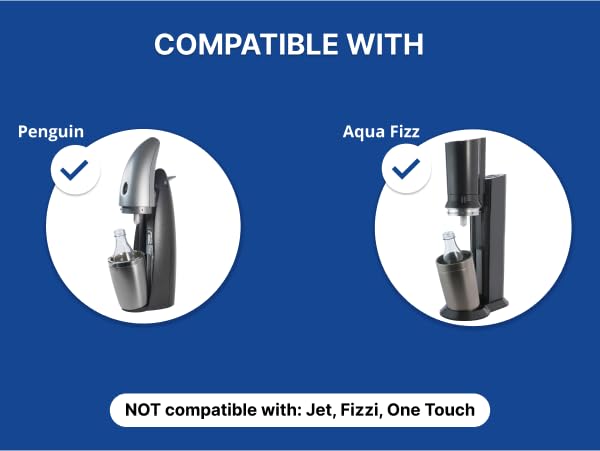 Replacement Glass Bottle for SodaStream Aqua Fizz Crystal and Penguin Carbonating Sparkling Water Machines