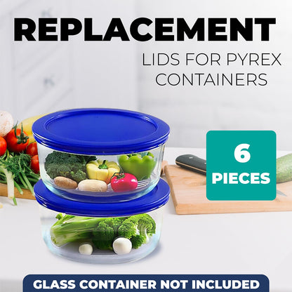 MRX Solutions Replacement Lids for Pyrex Containers (2) 2-Cup (2) 4-Cup (2) 7-Cup