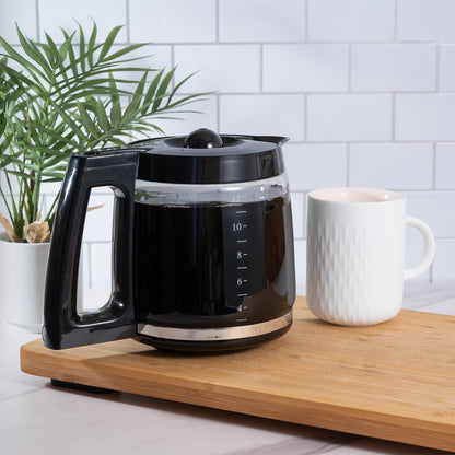 Replacement 12-Cup Glass Carafe for Hamilton Beach Coffee Makers - Compatible with Models 46300, 46310, 49950, 49980, and More – BPA-Free, Easy-Grip Handle, Dishwasher Safe