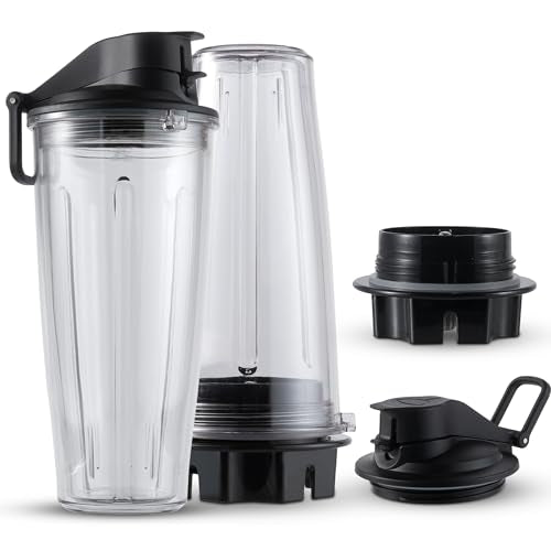 MRX Solutions Personal Cups Adapter fits Vitamix Classic Blenders 5200, 5300, 6300, 6500, 7500, 780 & More + Two BPA-Free 20-oz Insulated Leak-Proof Cups – Not Compatible With Self-Detect Models