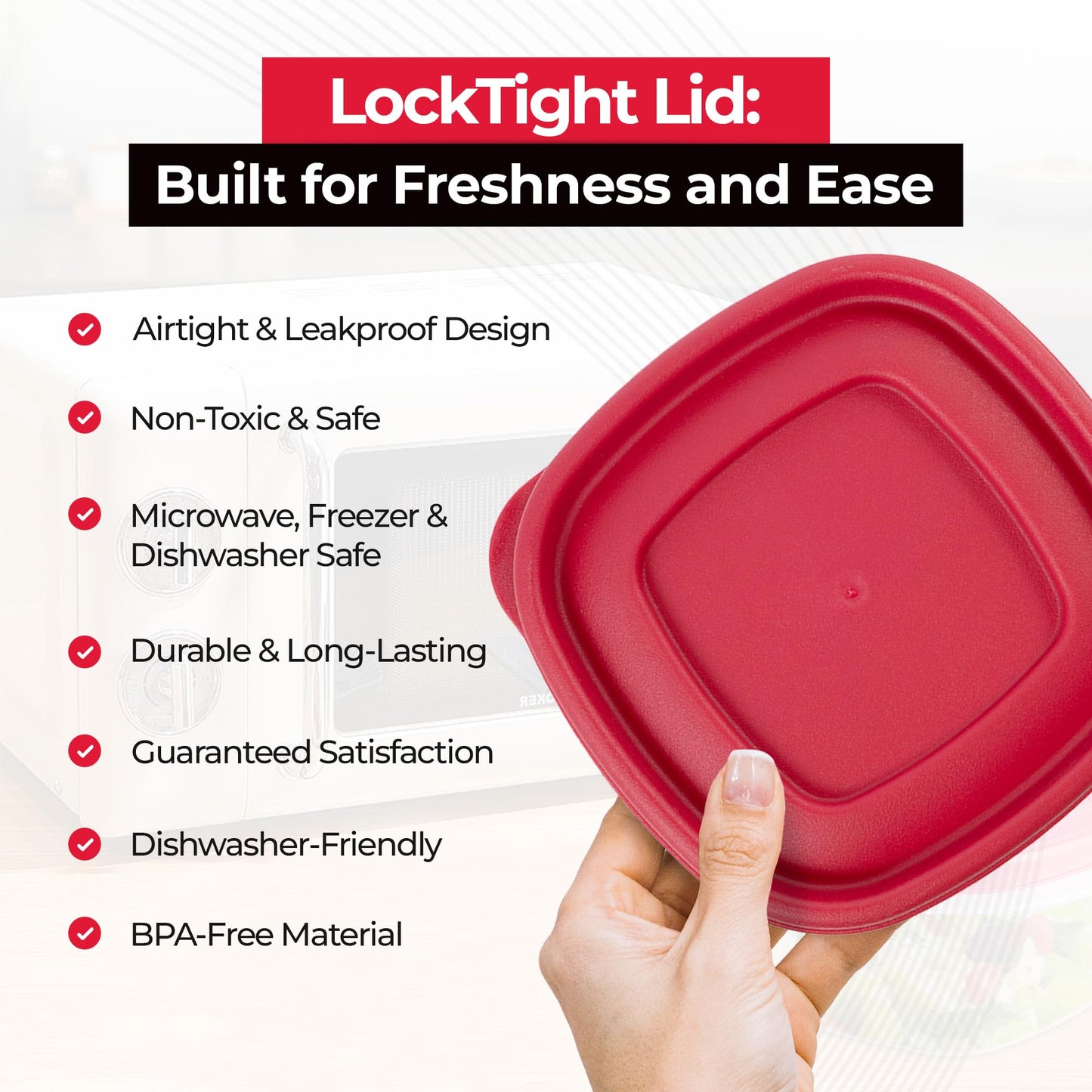 Replacement Lids for Rubbermaid Food Storage Containers .5 Cup, 1.25/2 Cup, 3/57 Cup Vented