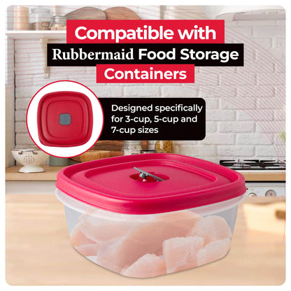 Replacement Lids for Rubbermaid Food Storage Containers .5 Cup, 1.25/2 Cup, 3/57 Cup Vented