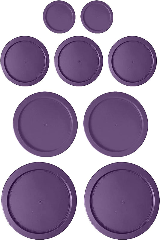 Replacement Lids for Pyrex Containers (2) 1-Cup (3) 2-Cup (2) 4-Cup (2) 7-Cup (Purple)