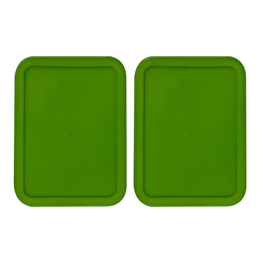 Replacement Lid for Pyrex Plastic Green Cover 3 Cup (5.75" x 7.75") Bowl Rectangle 7210-PC (2-Pack)