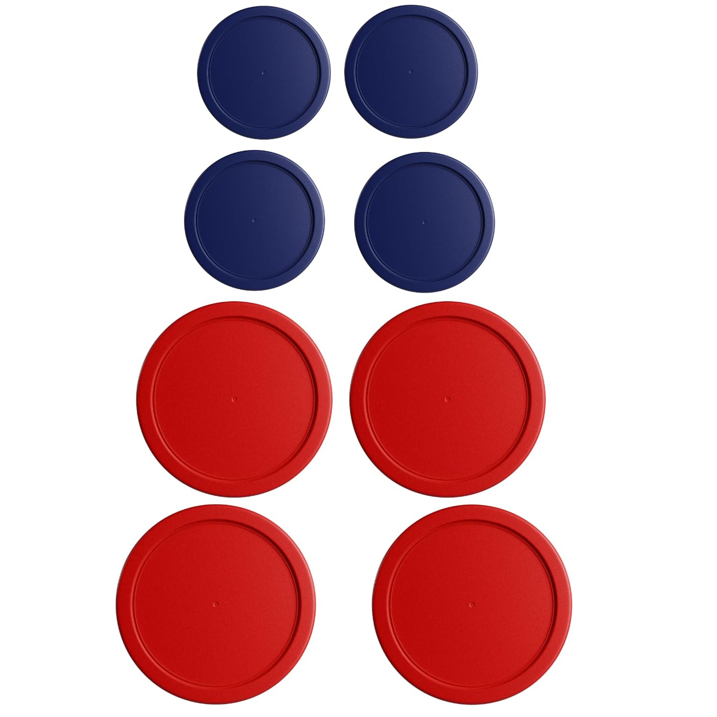 Replacement Lids for Pyrex Round Glass Food Storage Containers Covers - 8-Piece Set - (4) 2-Cup, (4) 4-Cup - Navy & Red, BPA-Free