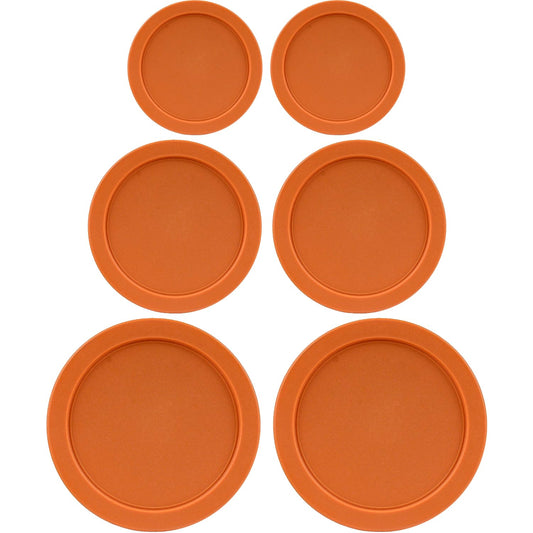 Replacement Lids for Pyrex Containers (2) 2-Cup (2) 4-Cup (2) 7-Cup (Orange)