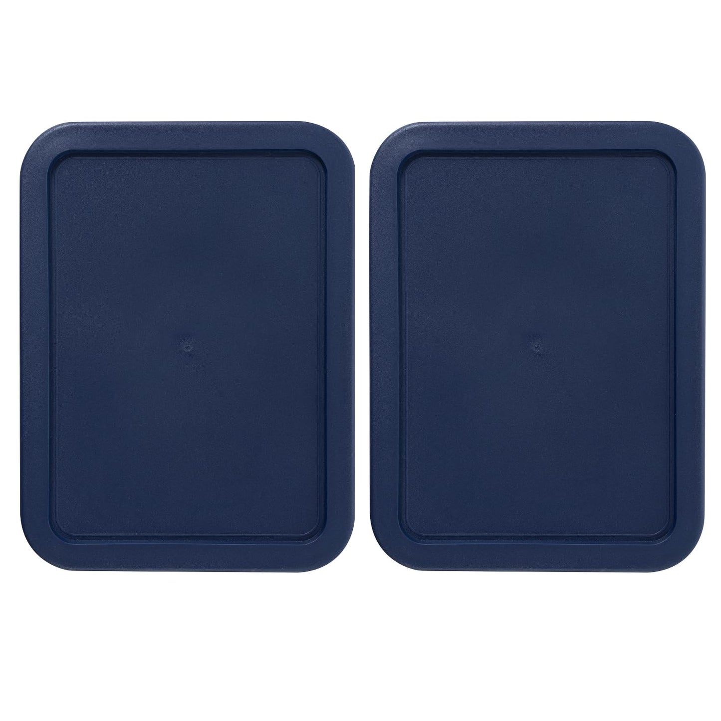 Replacement Lids for Pyrex 6-Cup (8.75 x 6.75-Inch) Rectangular Glass Food Storage Container Covers (for 7211/7211-PC) - BPA-Free, Navy, 2-Pack