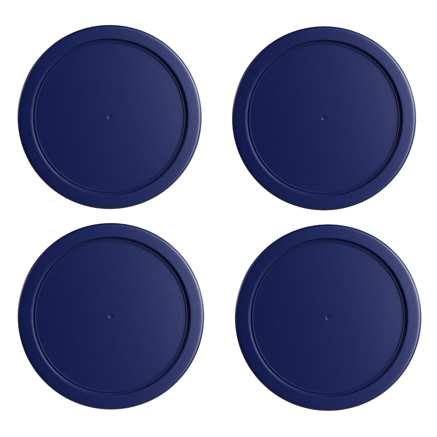 Replacement Lids for Pyrex 7-Cup (7.5-Inch Diameter) Round Glass Food Storage Container Covers (for 7203/7402 / 7402-PC) - BPA-Free, Navy, 4-Pack