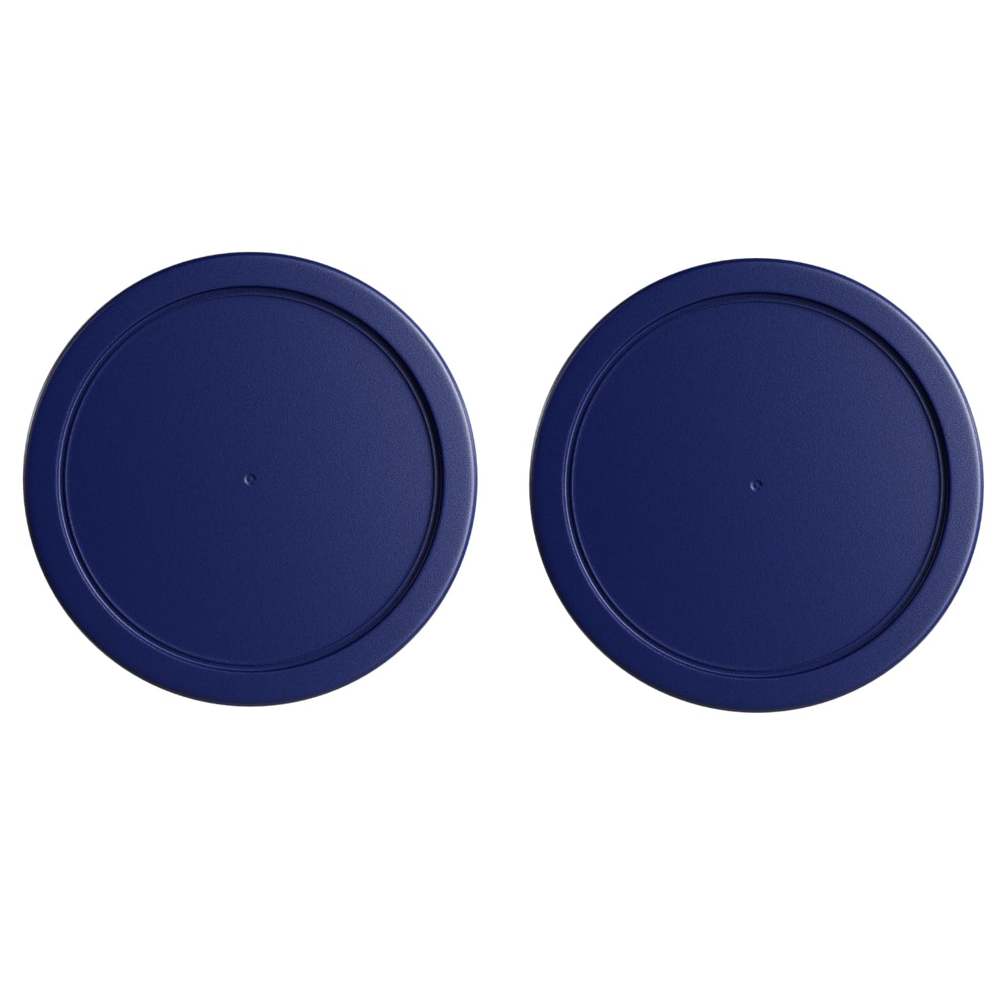 Replacement Lids for Pyrex 1-Cup (4-Inch Diameter) Round Glass Food Storage Container Covers (for 7202/7202-PC) - BPA-Free, Navy, 2-Pack