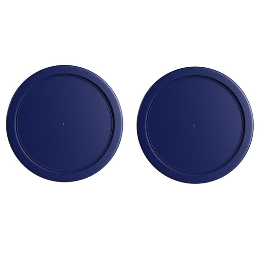Replacement Lids for Pyrex 1-Cup (4-Inch Diameter) Round Glass Food Storage Container Covers (for 7202/7202-PC) - BPA-Free, Navy, 2-Pack