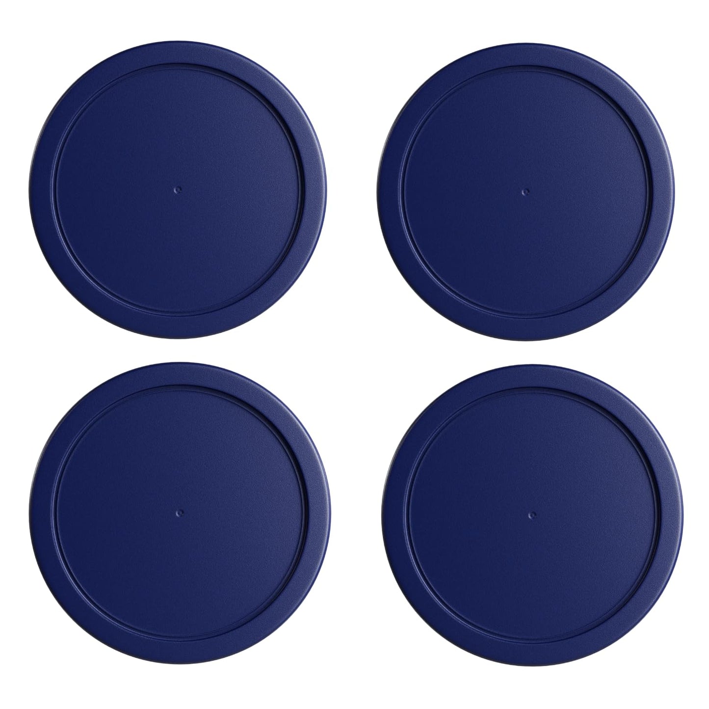 Replacement Lids for Pyrex 4-Cup (6-Inch Diameter) Round Glass Food Storage Container Covers (for 7201/7201-PC) - BPA-Free, Navy, 4-Pack