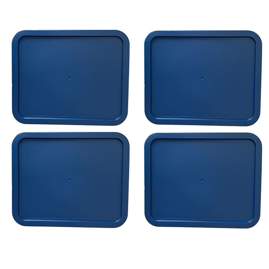 Replacement Lid for Pyrex Plastic Blue Cover 3 Cup Bowl Dish Rectangle 7210-PC (4-Pack)