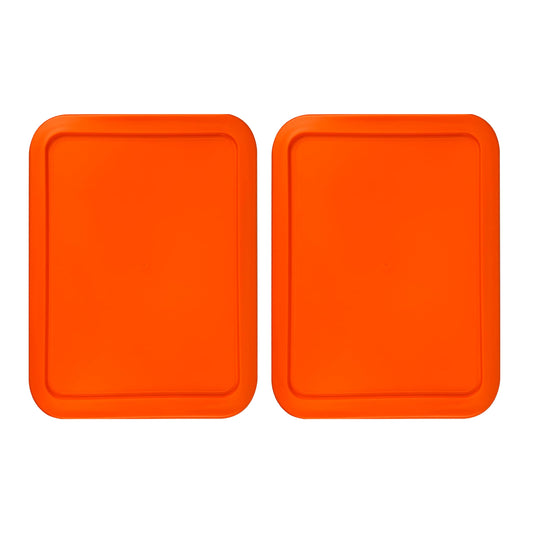 Replacement Lid for Pyrex Plastic Orange Cover 11 Cup (8" x 9.75") Bowl Rectangle 7212-PC (2-Pack)