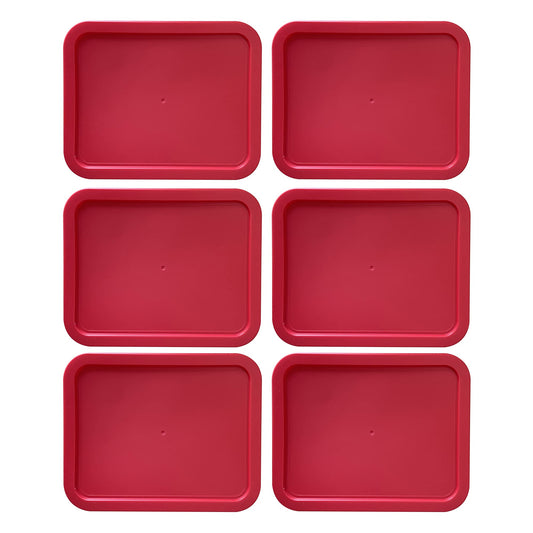 Replacement Lid for Pyrex Plastic Red Cover 6 Cup Bowl Dish Rectangle 7211-PC (6-Pack)