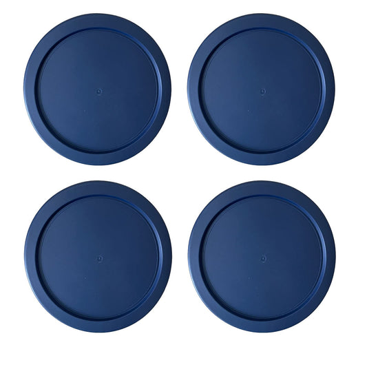 Replacement Lid for Pyrex 4" (Smallest Size) Storage Plastic Cover 1 Cup Bowl Dish 7202-PC Blue (4-Pack)