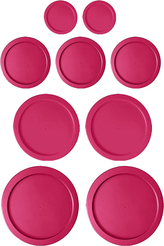 Replacement Lids for Pyrex Containers (2) 1-Cup (3) 2-Cup (2) 4-Cup (2) 7-Cup (Fuchsia)