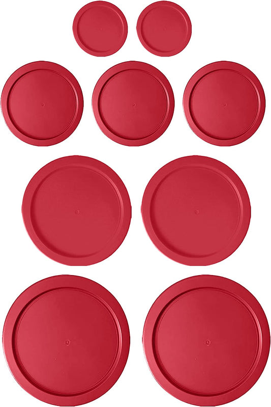 Replacement Lids for Pyrex Containers (2) 1-Cup (3) 2-Cup (2) 4-Cup (2) 7-Cup (Red)