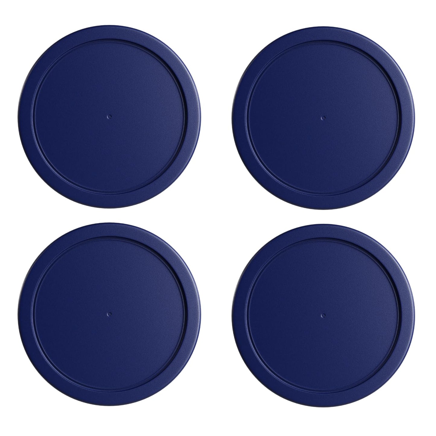 Replacement Lids for Pyrex 1-Cup (4-Inch Diameter) Round Glass Food Storage Container Covers (for 7202/7202-PC) - BPA-Free, Navy, 4-Pack