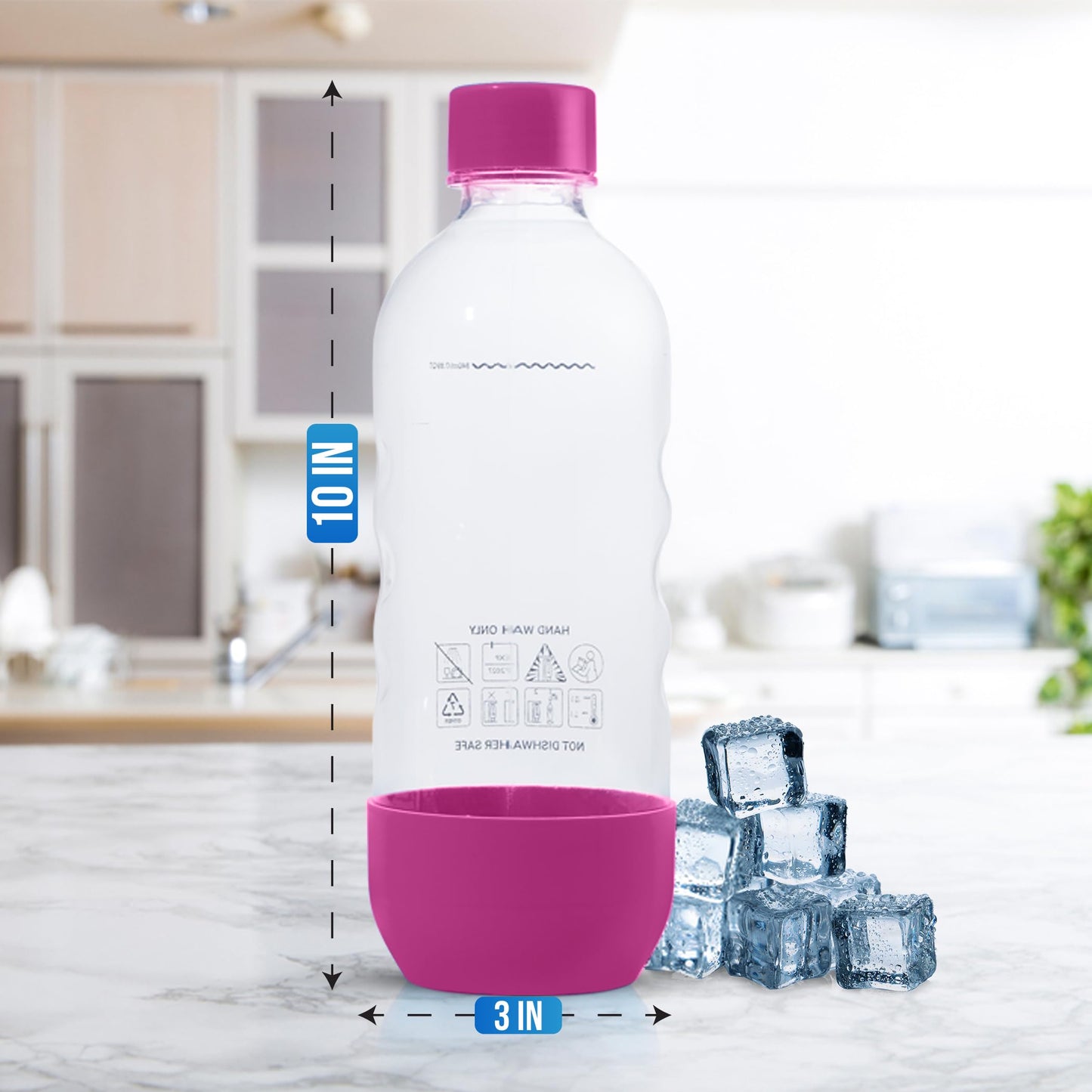 Carbonating Bottles for SodaStream, 1 Liter, 3-Pack, Multi Color (fits Fizzi, One Touch, Jet, Source, Play, Genesis, Power)