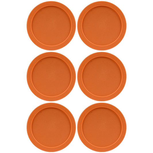 Replacement Lid for Pyrex 7.5" (7 Cup) Storage Plastic Cover Bowl 7402-PC Orange (6-Pack)