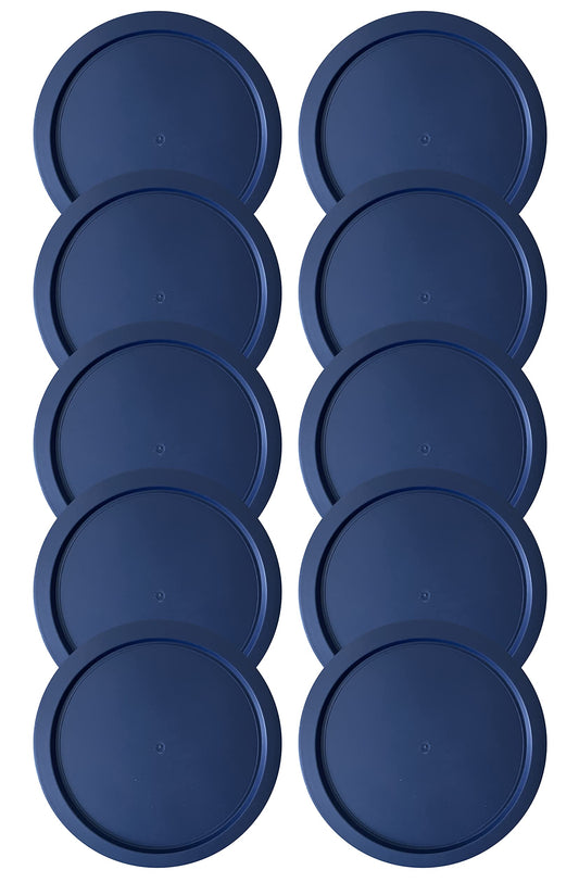 Replacement Lid for Pyrex 5" Storage Plastic Cover 2 Cup Bowl Dish 7200-PC Blue (10-Pack)