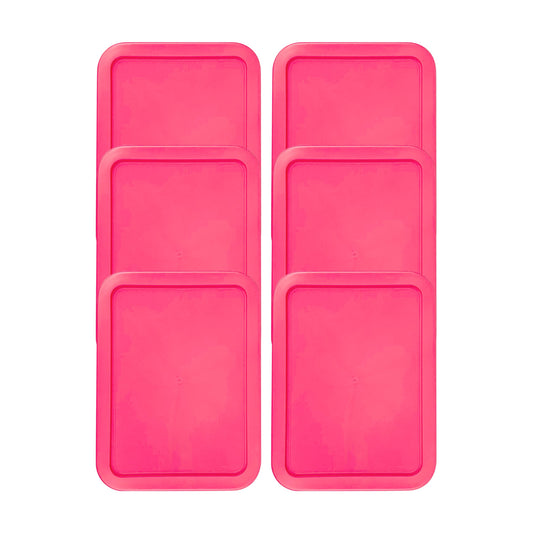 Replacement Lid for Pyrex Plastic Fuchsia Cover 3 Cup (5.75" x 7.75") Bowl Rectangle 7210-PC (6-Pack)