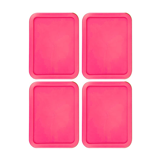 Replacement Lid for Pyrex Plastic Fuchsia Cover 3 Cup (5.75" x 7.75") Bowl Rectangle 7210-PC (4-Pack)